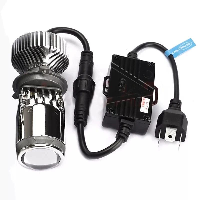 Mini SIze 1.5inch bi Projector Lens led headlight H4 5500k High And Low Beam Mini Led Bulb  Projector Lamp H4 For Replacement