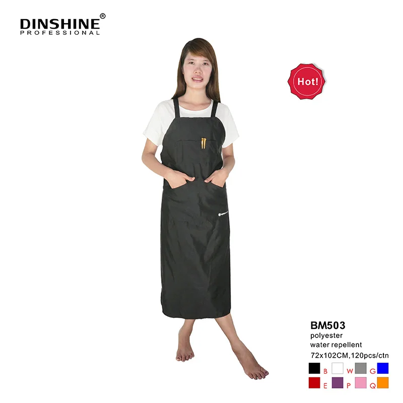 Dinshine Custom Transparent Hairdresser Barber PVC / PU Apron