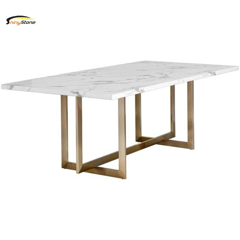 Slim stainless steel table foot krion Solid Surface round marble table top