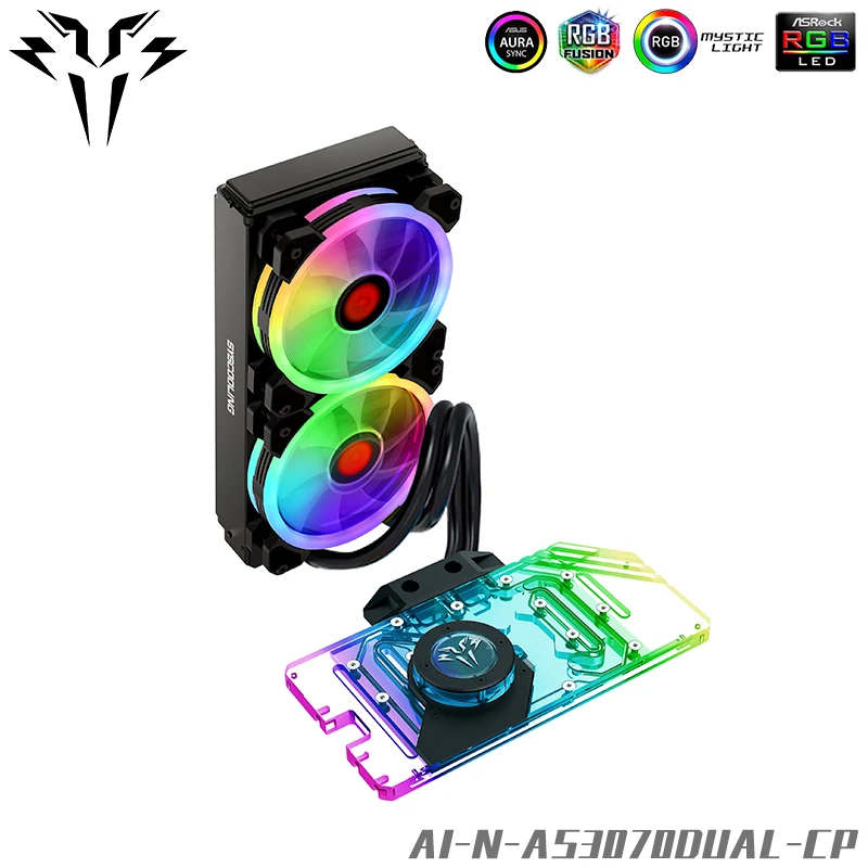 Syscooling video card AIO water cooler 240mm/360mm radiator full cover water block for ASUS RTX 3070 DUAL video card water cool