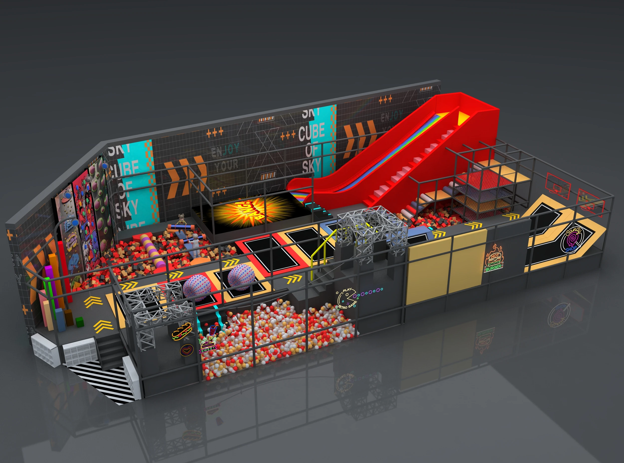 Commercial Jump Trampoline Indoor Trampoline Parks Equipment Bungee Trampoline Park for Kids And Adults soft play equipment maze