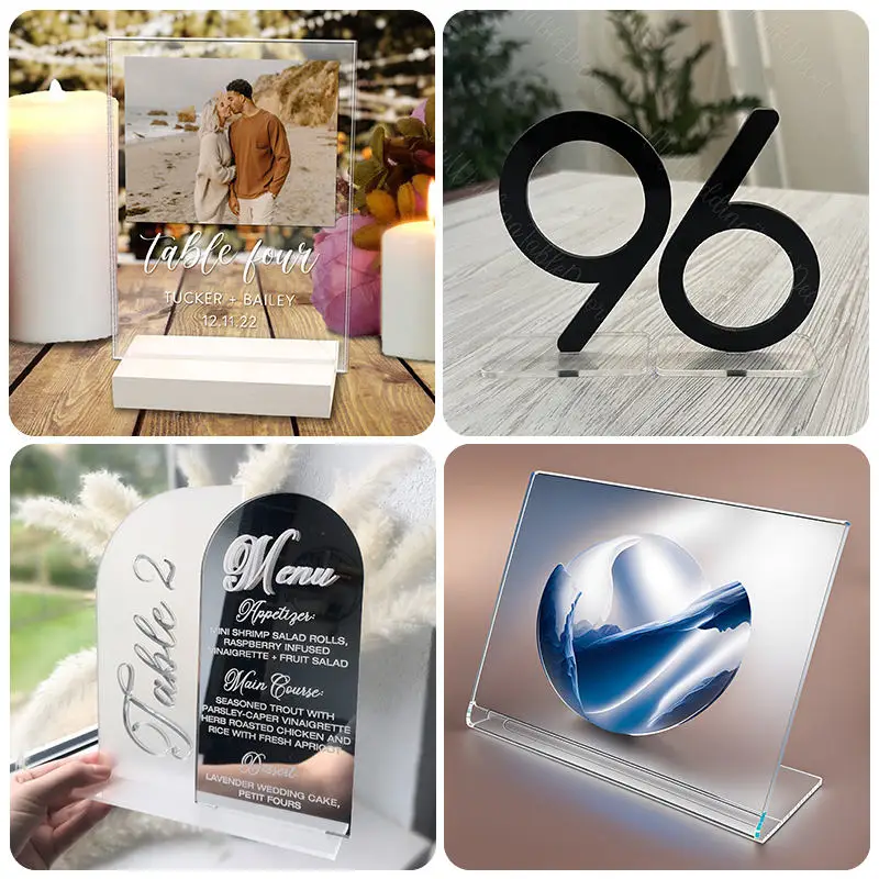 Custom Table Top Business Acrylic Engraved Sign Acrylic Sign Bar Acrylic Menu Welcome Name Sign
