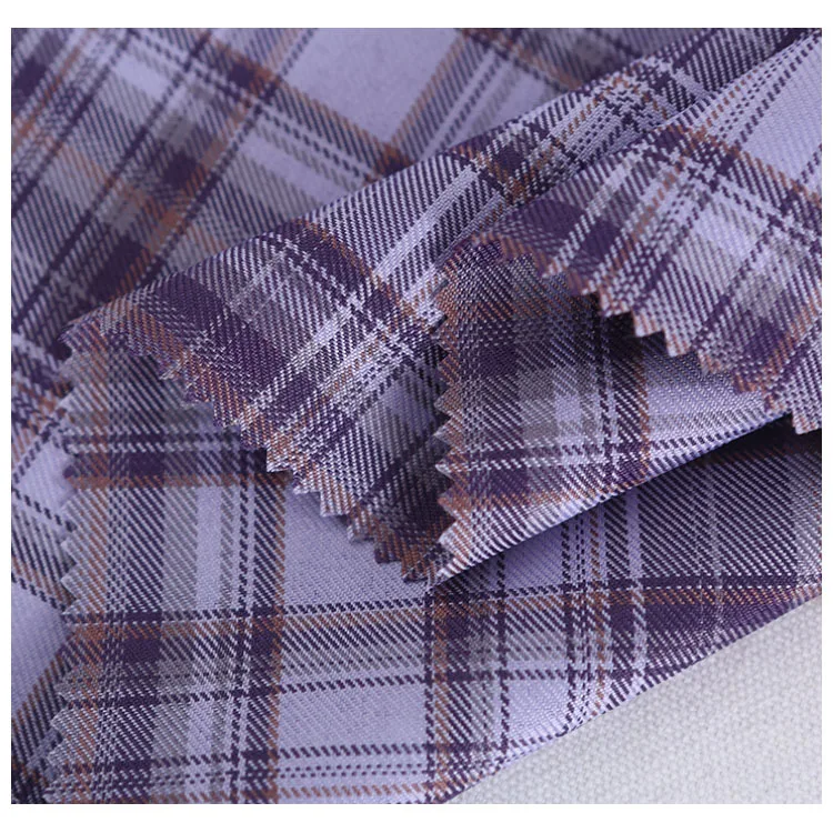 Manufacturer OEM Polyester Japanese JK uniform suit plaid skirt fabric yarn dyed flannel custom plaid fabric