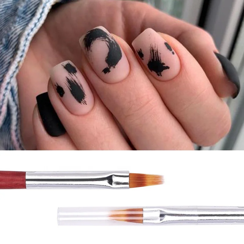 1 Pc Gradient Bloom Nail Art Painting Brush Pen UV Gel Nail Art Brush With Wood Handle Nylon Hair Draw Manicure Nails Tool