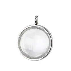 DIY Glass Living Memory Locket Medallion Stainless Steel Locket Fit Making Floating Locket Pendant Memory Jewelry Accessories