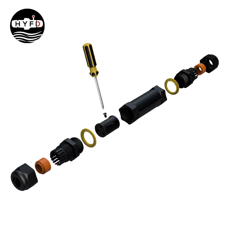 2pin 3 pin 4 pin 5 pin waterproof screw connector   PG series IP68 waterproof LED outdoor lighting connector