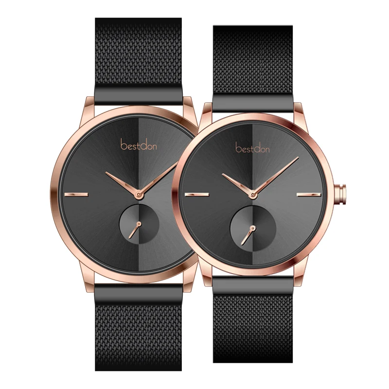 Quick Release Milanese Strap Couple Watch Japan Movt Pair Watch Minimal Lovers Watch
