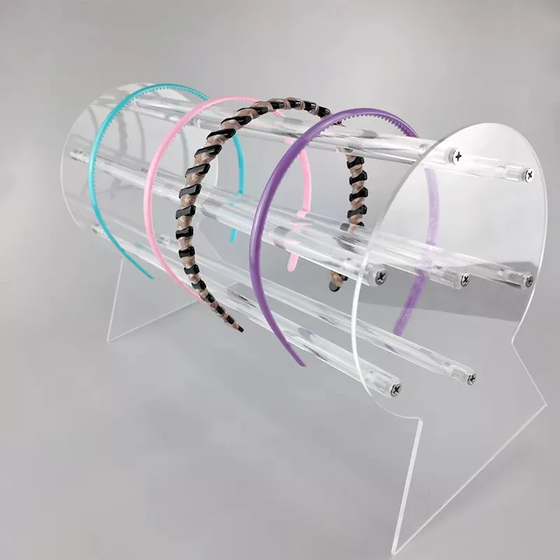 Factory Wholesale Acrylic Headband Display Organizer Shelf Hairpin Accessories Station Plexiglass Headband Display