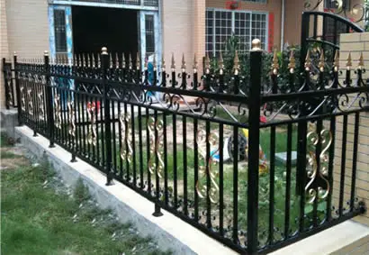 New Design Cheap Wrought Iron Fence Panel Steel Metal Picket Ornamental Fence