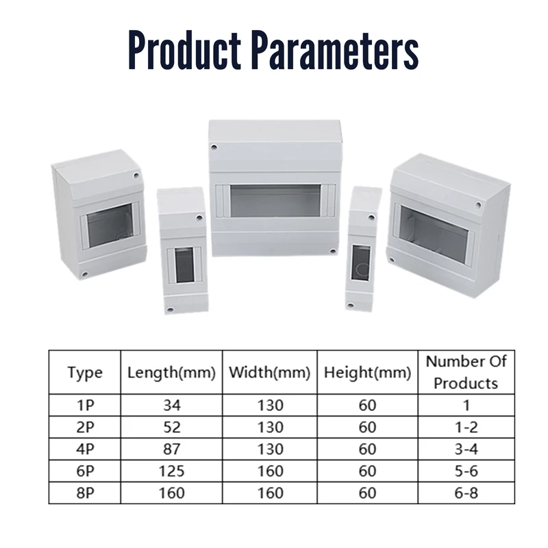 FATO CHG ABS Dustproof Power Distribution Box DIN Rail Junction Protection Case 1Way 2Way 4Way 6Way MCB C45 Distribution Boxes