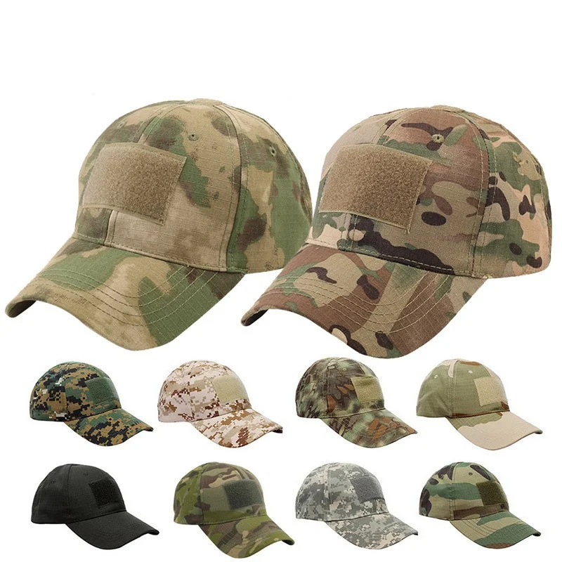Wholesale Camo Brim Custom 6 Panel Cotton Flat Embroidery No Lining Personalized Quick Dry Soft Baseball Cap