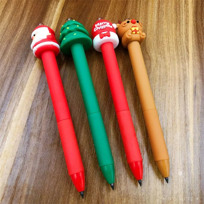 European American Best selling Christmas Style writing stationery items list with cheap price Kawaii mechanical pencils for gift