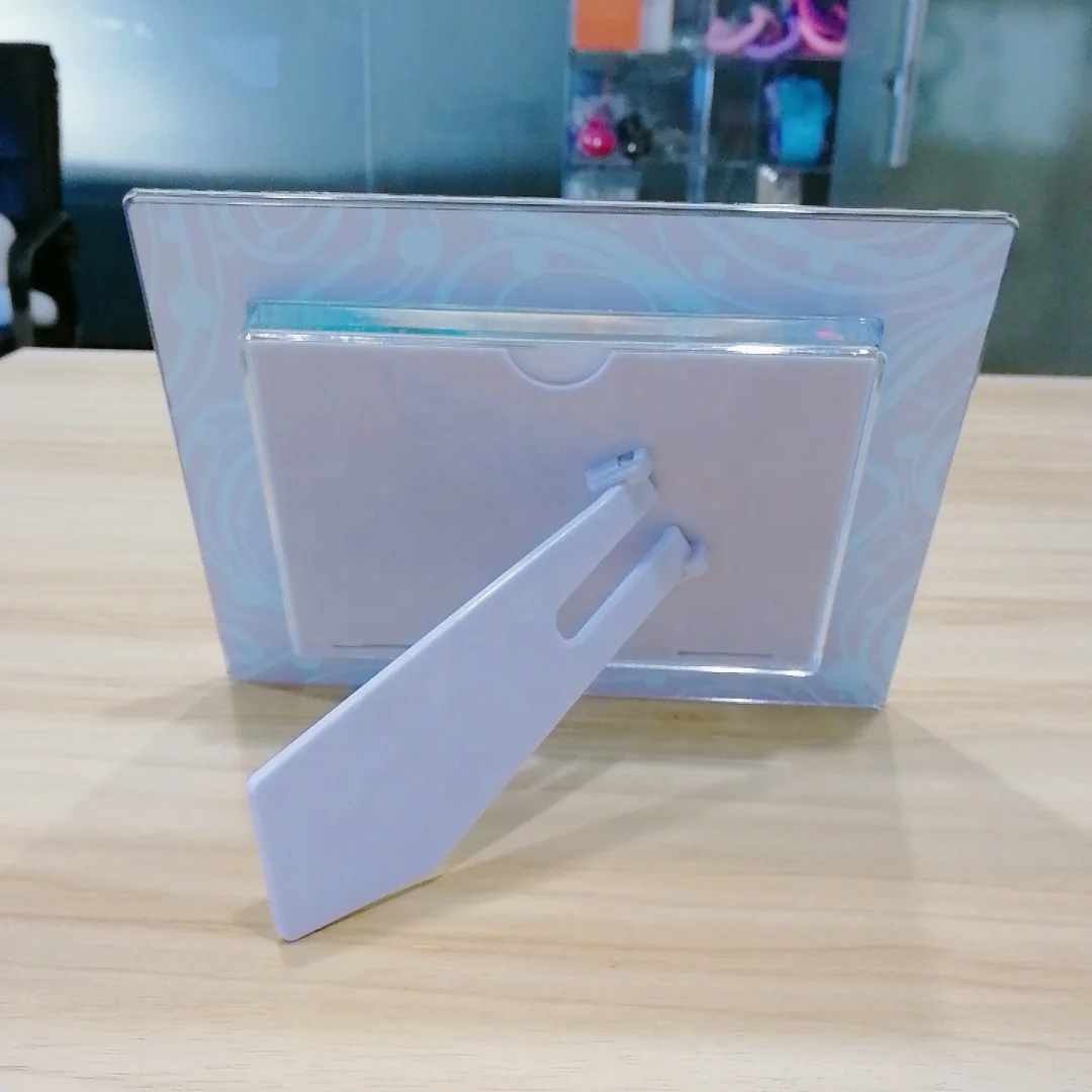 4 x 6 inch Home Decorative Acrylic PMMA Sparkle Shiny Liquor Flow Confetti Fluid Floaty Picture Photo Frame with Bracket Stand