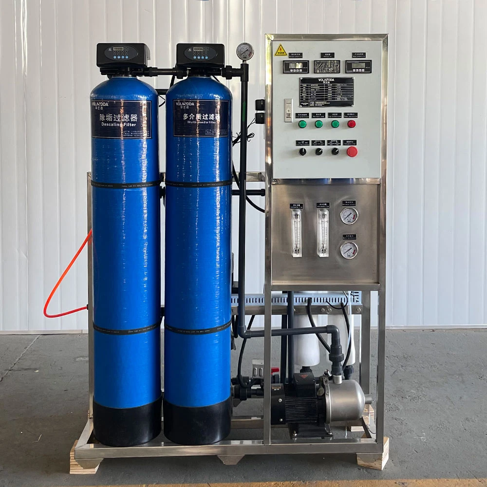 Industry 4 Stage 500LPH Reverse Osmosis Water Treatment Equipment Sand Carbon Softener Filter Tanks Water Treatment Cosmetic