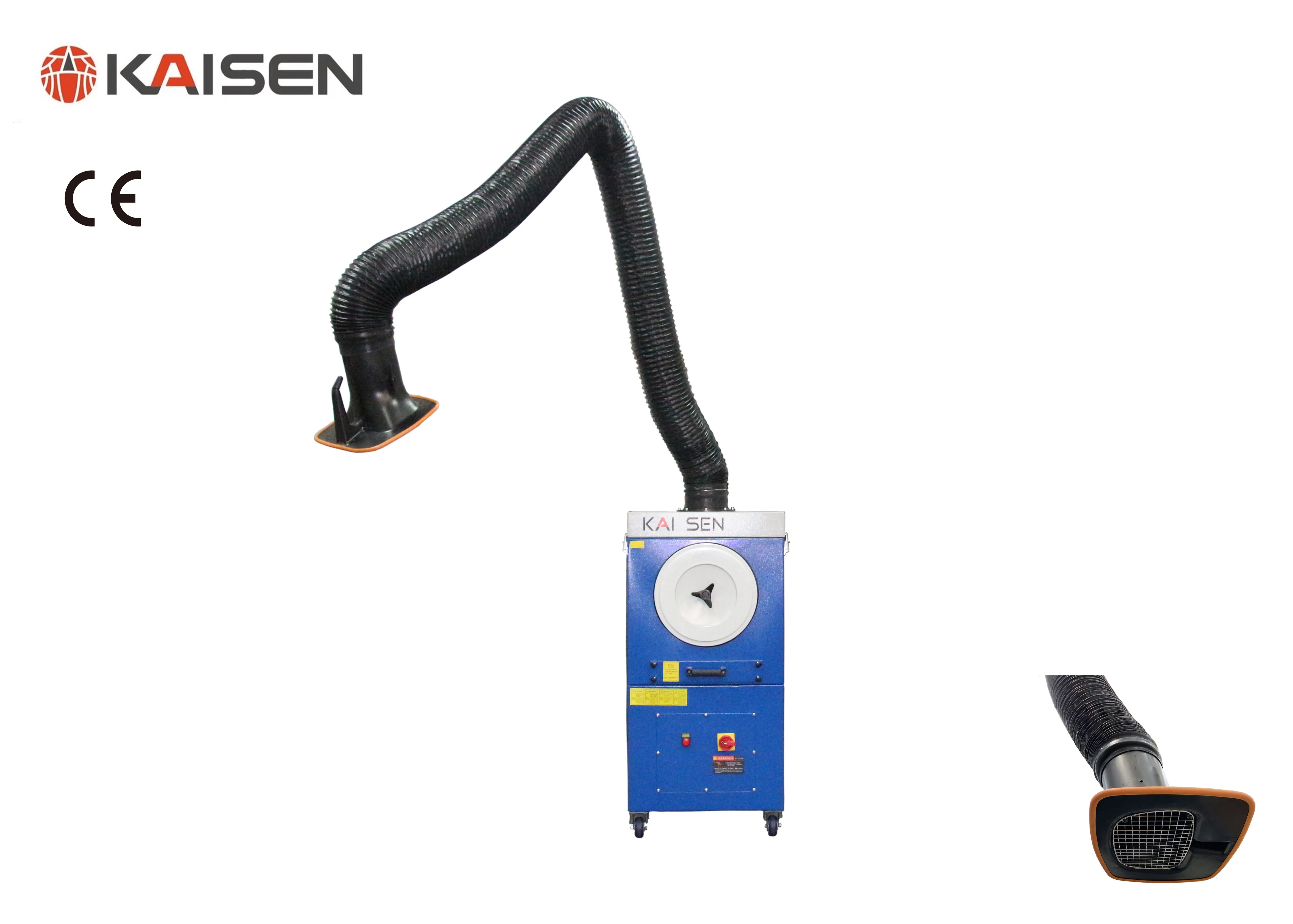 PTFE mobile laser cutting fume extractor, dust collector with single suction arm