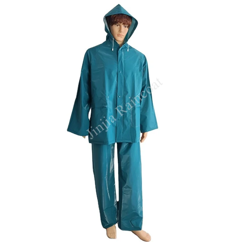 hi vis work wear Safety jackets reflective work waterproof raincoat heavy duty pvc polyester pvc rainsuit outdoor