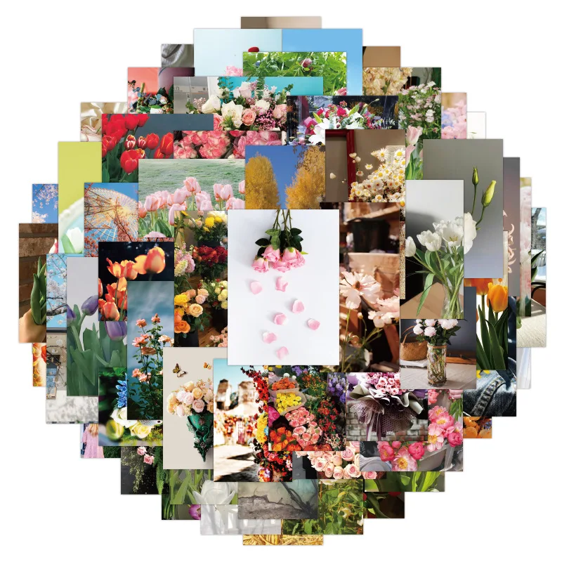 60pcs Cute flower vsco Girl Stickers aesthetic Waterproof Stickers for Luggage Guitar Laptop Graffiti Sticker Decals Bike Helmet