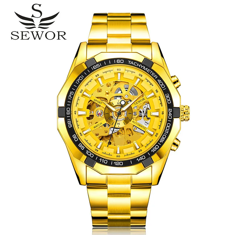 SEWOR Swarky Hollow Mechanical Automatic Waterproof Watch Foreign Hot Selling Cross-border Men