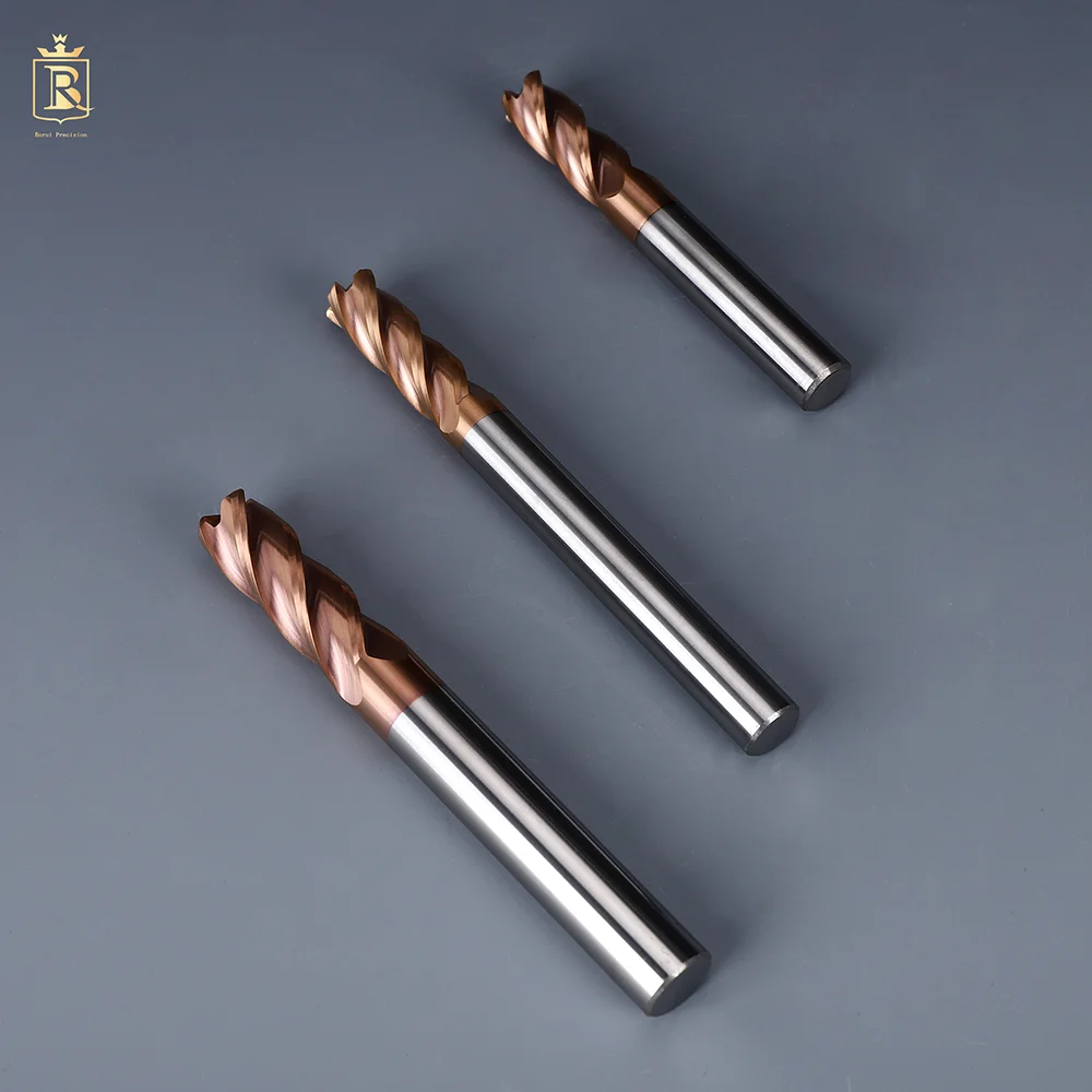 Borui HRC 45/55/60/65 Parallel Shank Solid Tungsten Carbide End Mill CNC End Milling Cutter for Stainless Steel Metal