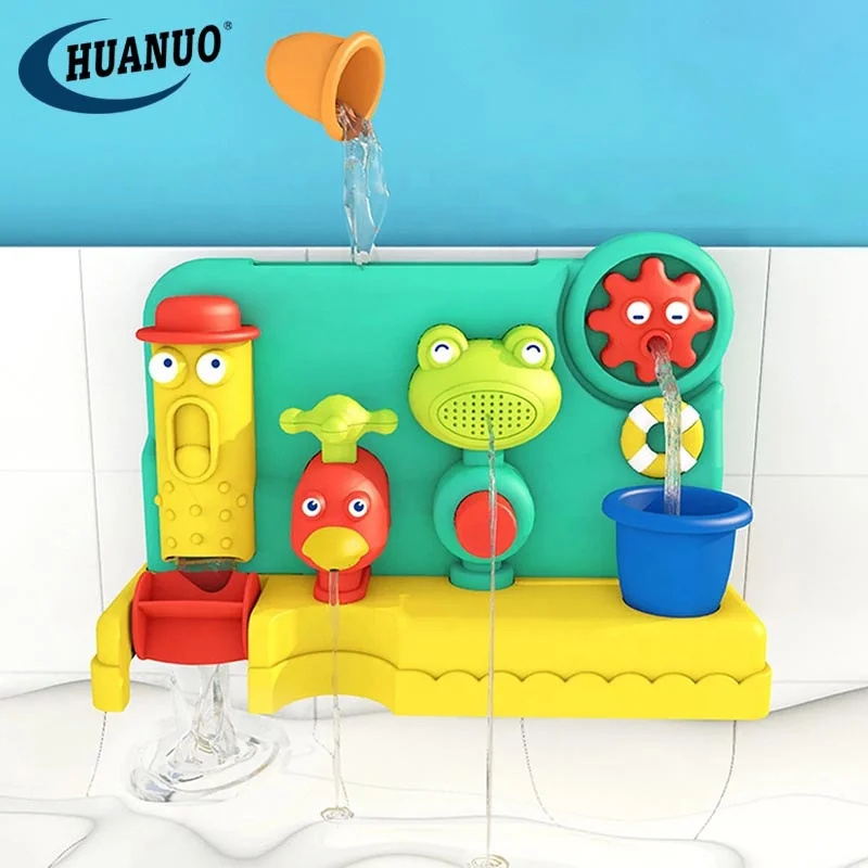 4in1 Baby Shower Bath Toy Animal Bathtub Shower Water Sprinkler Waterfall Toys for Toddlers Bath Wall Toy