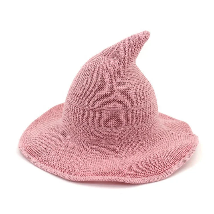 Hot Sale Halloween Wide Brim Bucket Hat Women Cosplay Wizard Magical Witch Hat