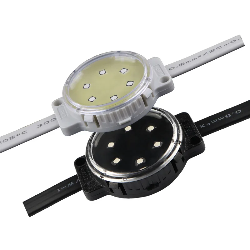 DC24V 50mm RGBW Pixel Point Programmable LED Amusement Light 1903IC SMD5050 IP68 White Emitting  PC Body Hotels Buildings