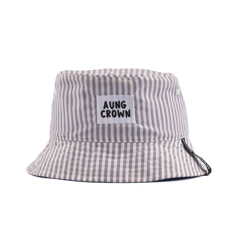 Летняя хлопковая Двусторонняя полосатая Панама с логотипом на заказ для детей