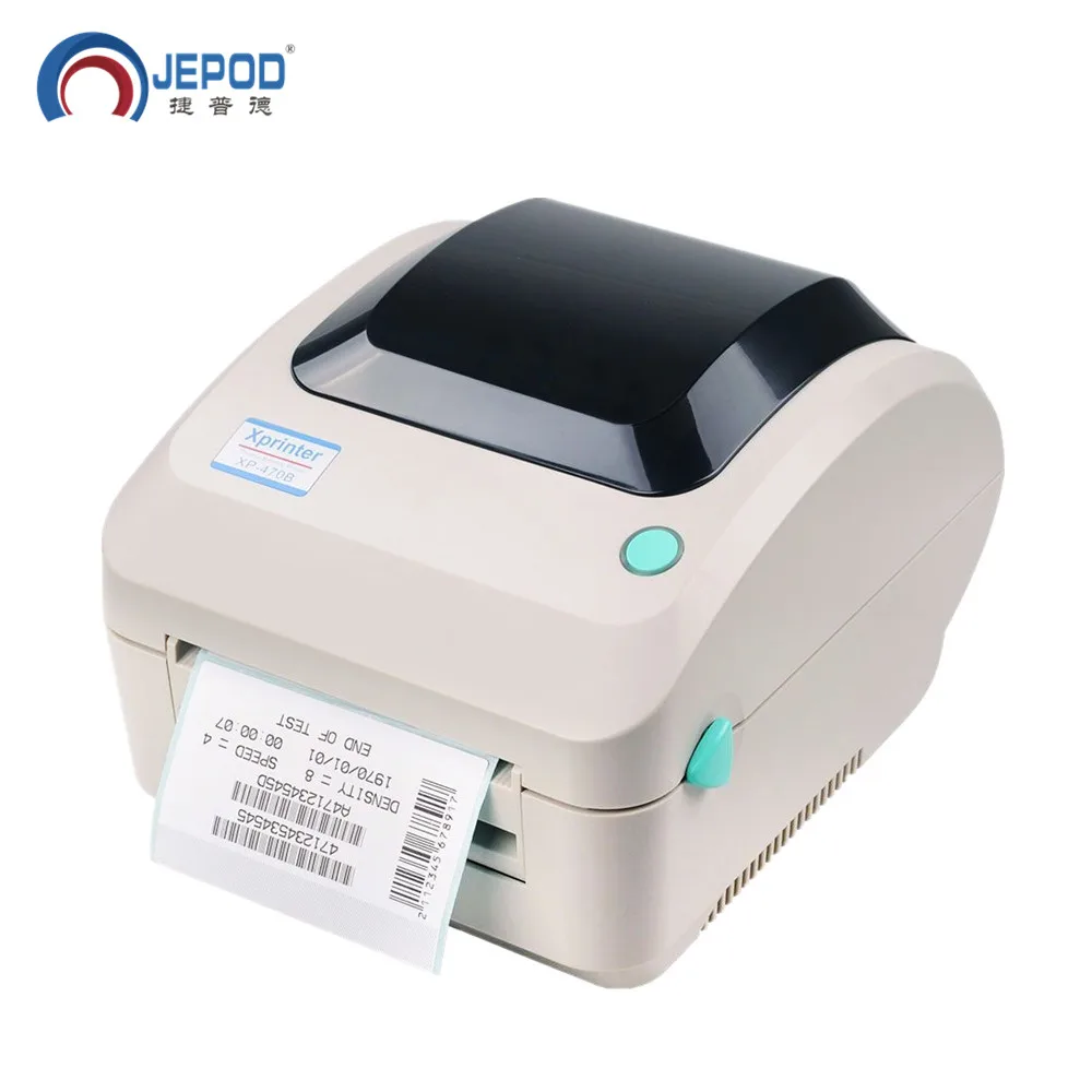 JEPOD XP-470B Desktop 4inch Label Printer USB/BT/LAN/COM Port Wins Linux MAC 22-108mm Thermal Barcode Printer