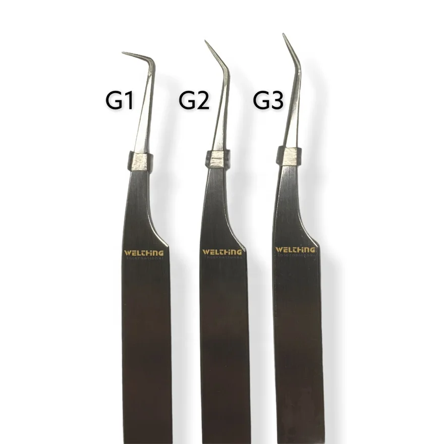 
Eyelash Extension Tweezers Customized Logo Accept Stainless Steel Types for Classic Volume and Isolation Hand Tested Pointed 