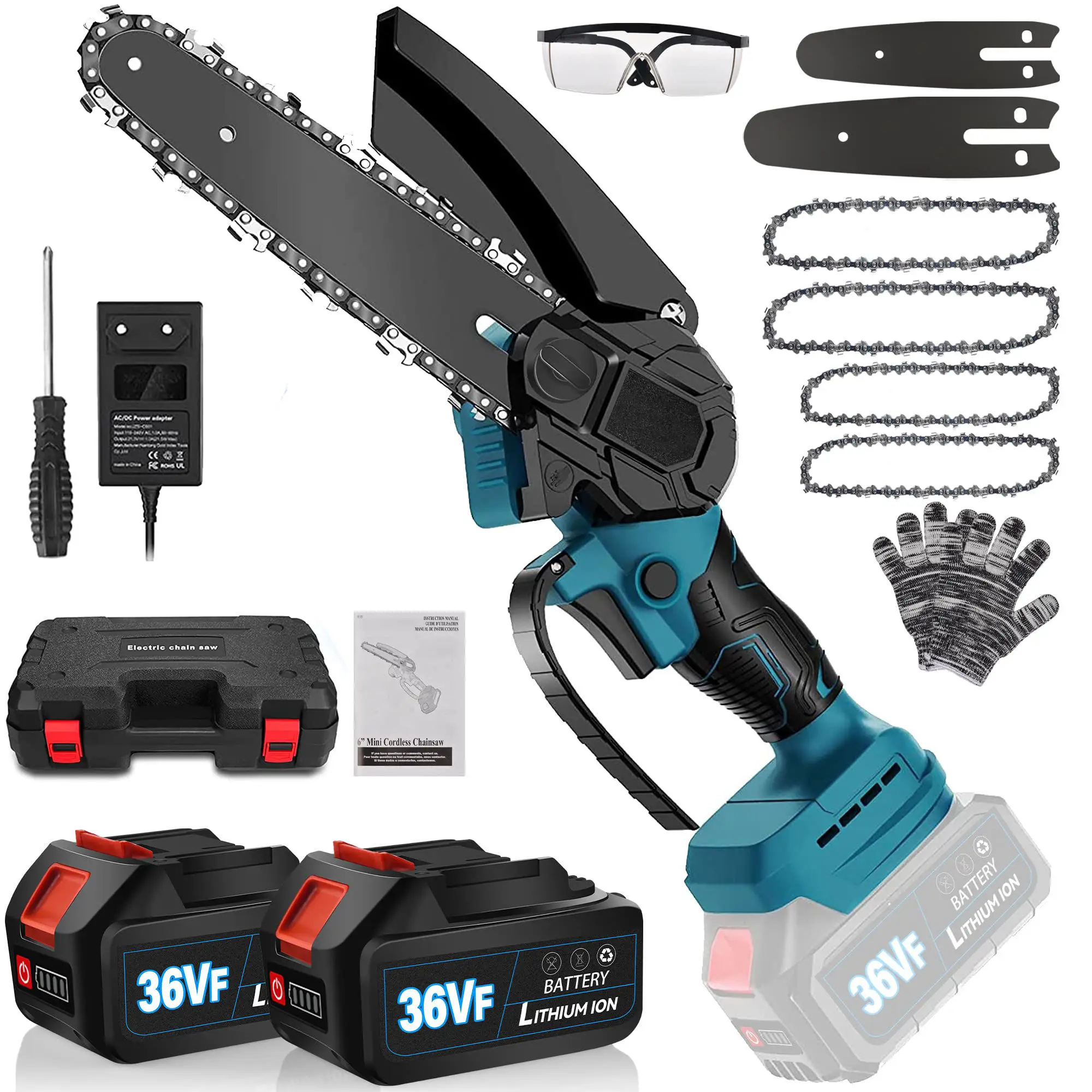 High Power Handheld Cordless Chainsaw Garden Tool Small Electric Saw Lithium Battery Portable Woodworking Chain Saw