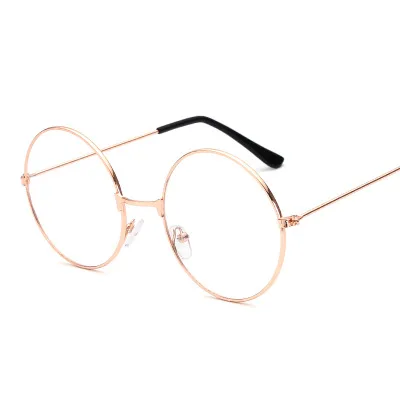 Round Frame Glasses Eyeglass Frames Glass Eye Women Men Without Lens for Optical