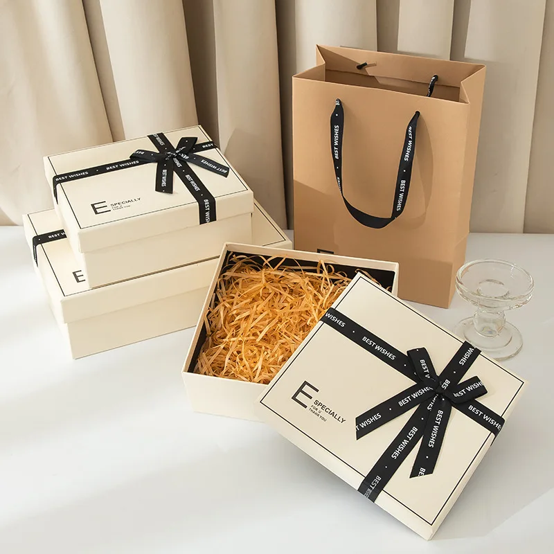 Customized Black Ribbon Bow Paper Box Company Christmas Ribbon Bow Gift Packaging Box Pre Tie Bow for Gift