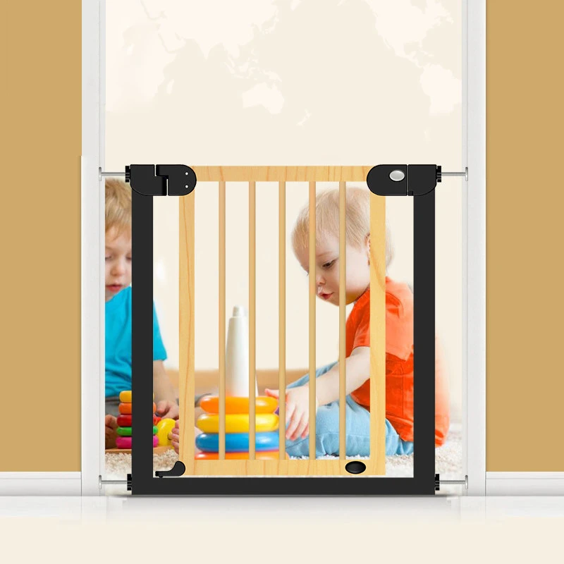 Auto Close Baby Safety Gate For Child Wood And Metal Kids Stair Doorway Safety Door Pet Dog Cat Fence Barrier