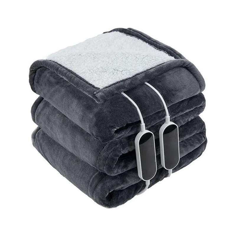 Nature Control Heated Throw With 10 Heating Levels 5 Hours Auto Shut Off Levels Flannel Sherpa Fast Heating Electric Blanket