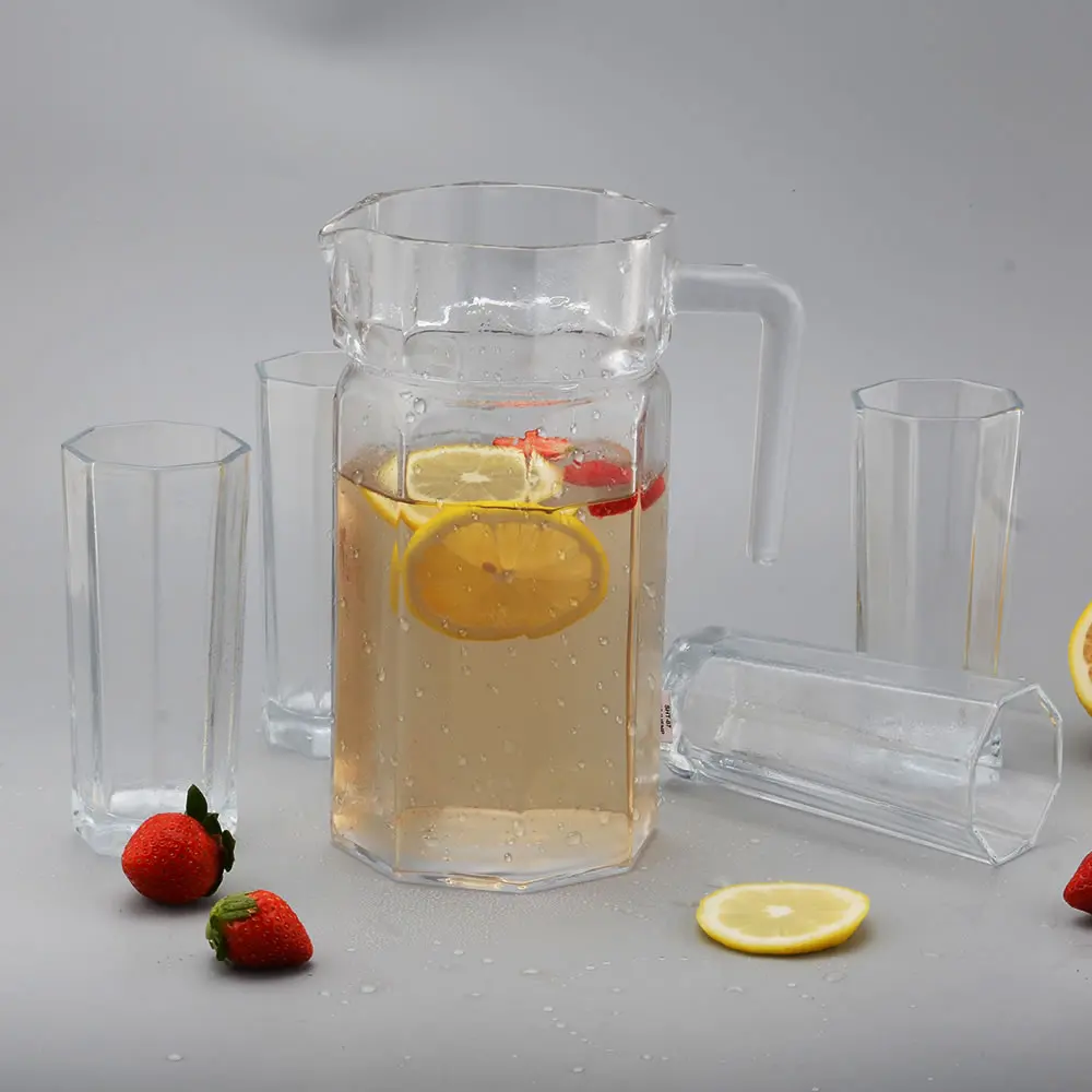 Best selling Wholesale Glass Storage jar Supplies Glass Water Pitcher with Lid Jug with Glass