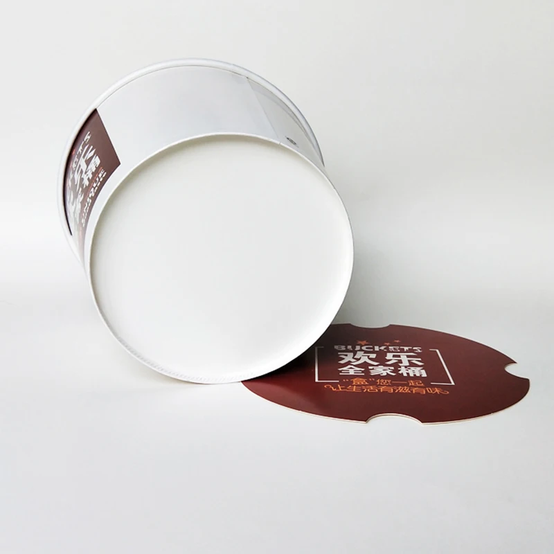 Flexography printing custom pattern 64OZ disposable kfc paper fried chicken bucket Paper bucket for holding soup