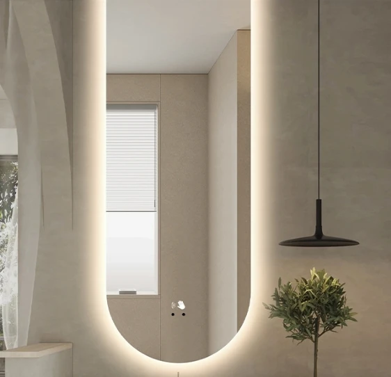 Hot sale hotel home rectangular 24x36 28x40 60x90cm touch screen backlit mirror