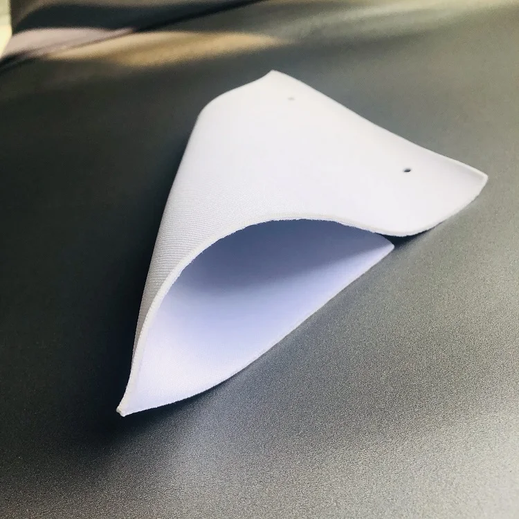 
3mm Laminated Customized White Jersey SBR Neoprene Sheet For Fashion Bags 