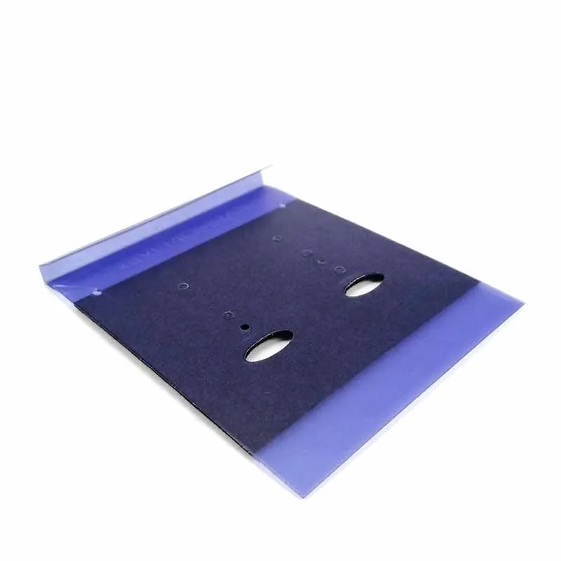 Custom Printed Blue 4 pairs Earring Packaging Display Cards Printing PVC Velvet Necklace Jewelry Holder With Logo