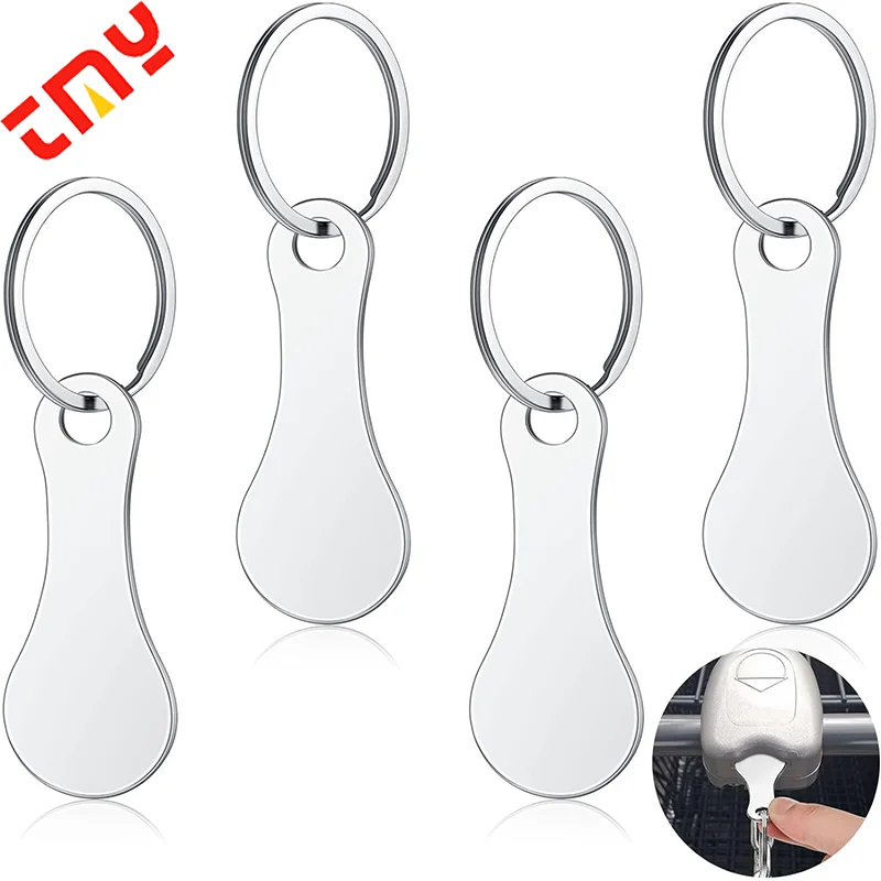 Custom 23MM Blank Black Sliver Token Keychain Coin Stainless Steel Shopping Cart Tokens For Laser Engraving