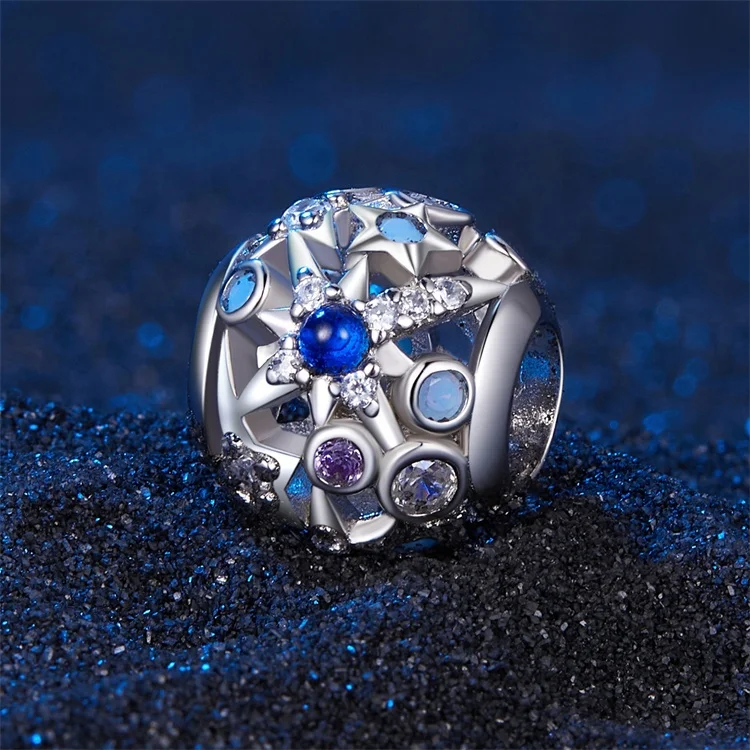 custom  new arrival beads bulk designer diy bracelet charm gemstone crystal connector wholesale jewellery luxury silver charms