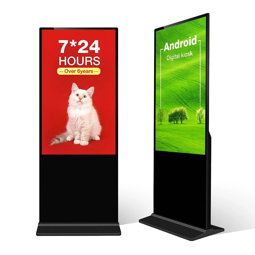 Система Android, ЖК-панель tft, киоск для торгового центра, 42/43 дюймов, Белый напольный, напольный, цифровой рекламный дисплей, вывеска