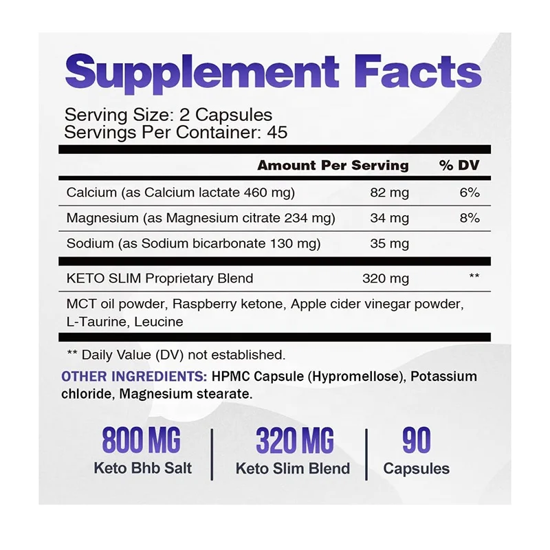 OEM Private Label 60 Capsules Keto slimming Keto Capsules Garcinia Cambogia Spirulina Capsules