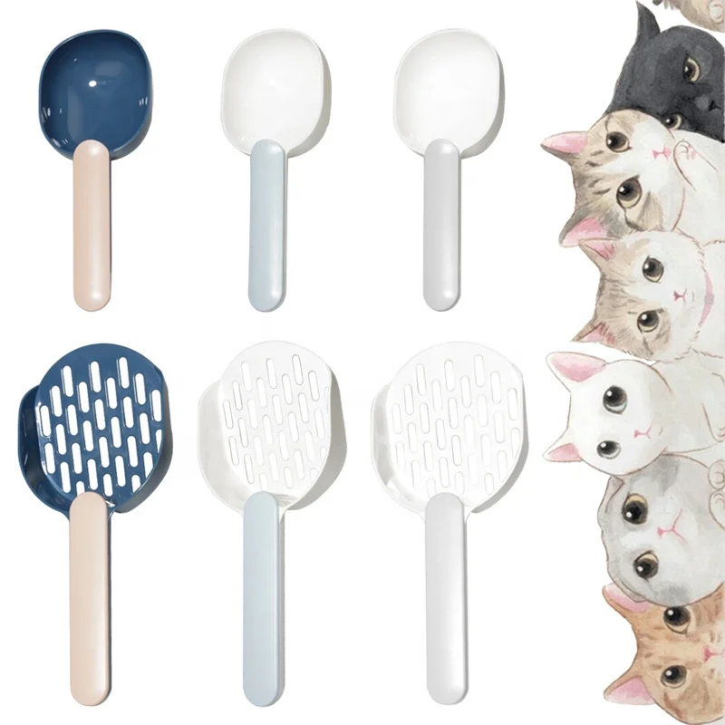 Plastic Cat Sand Shovel Thickened Version With Clamp Handle Design Filter Feces Cat Litter Scoop