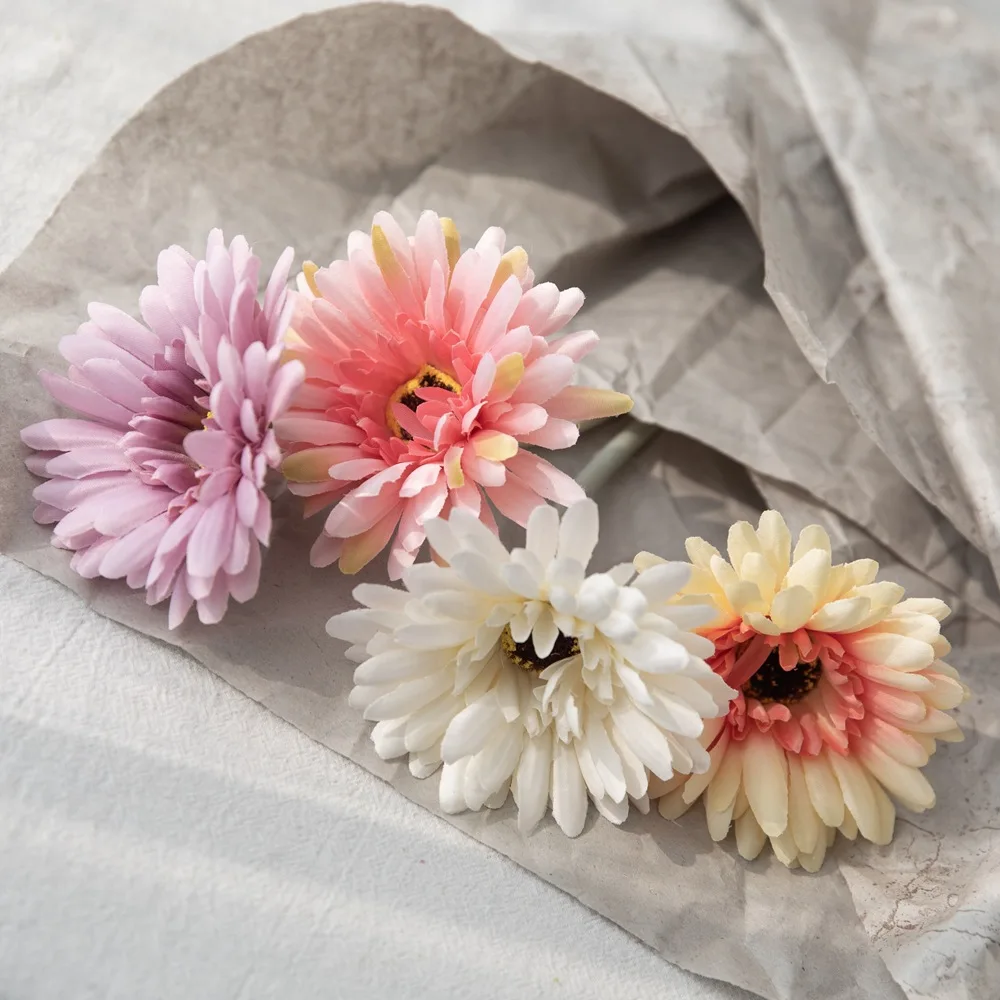 F-F0161 Artificial African Daisy Flowers Factory Wholesale Real Touch Gerbera Daisy Silk Flowers