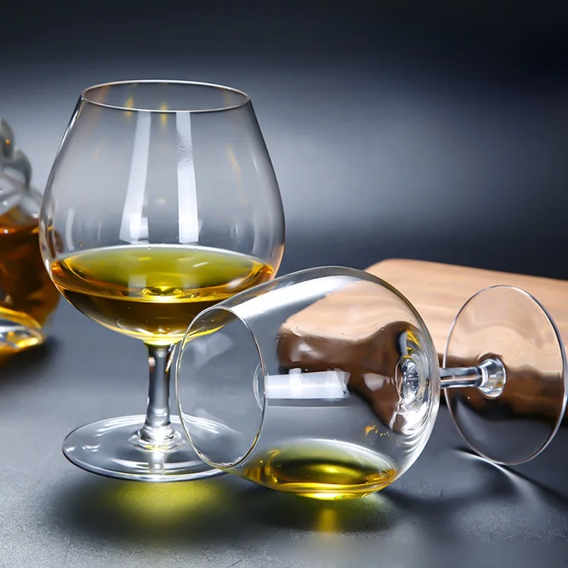Custom Logo Cognac Snifter Glasses Cup Short Stem Luxury Crystal Drinking Goblet Brandy Glass