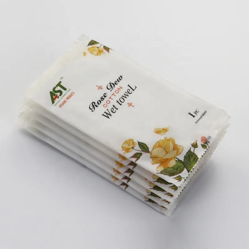 
disposable cotton refreshing wet hand towels Moist Towel single pack wet Napkin 