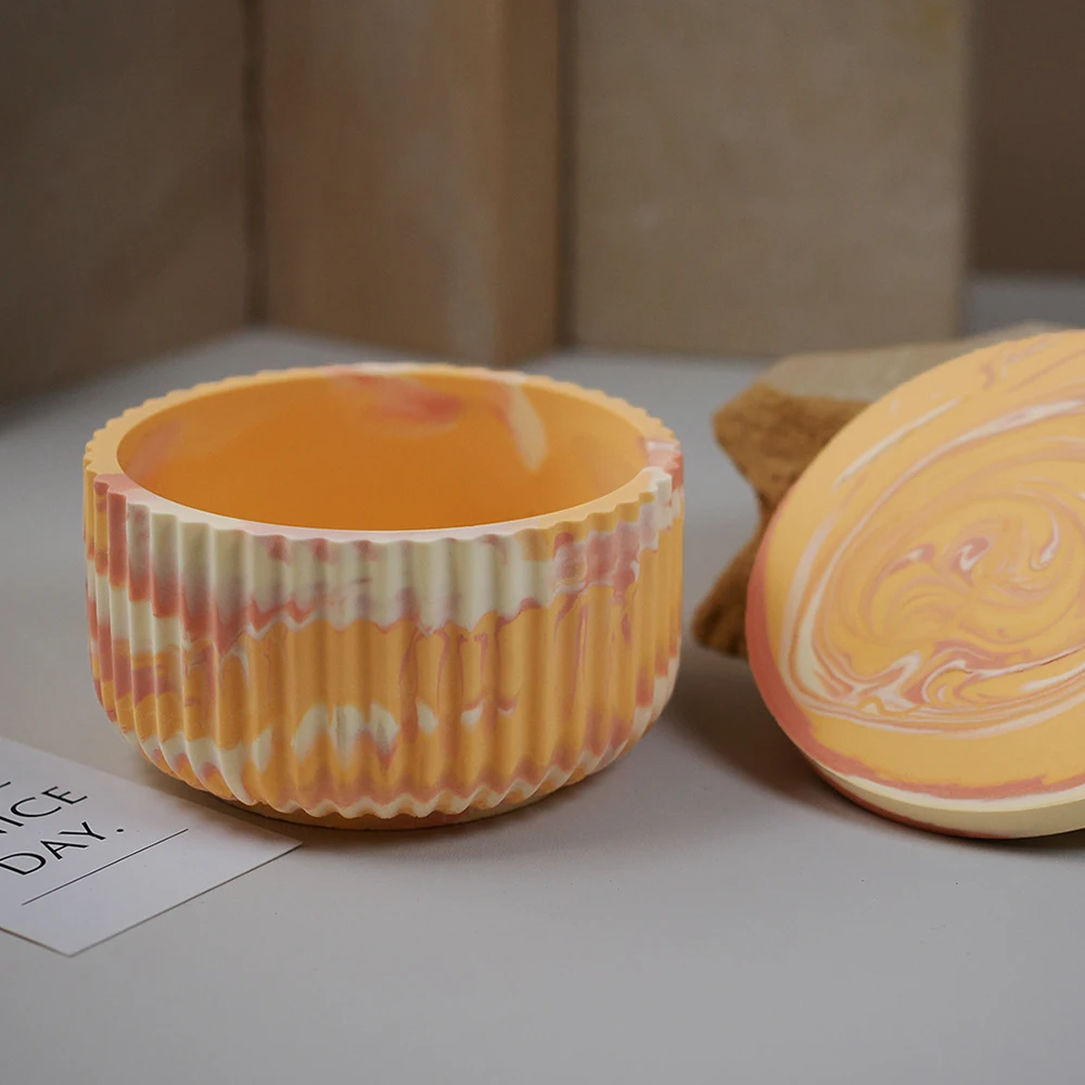 Силиконовые формы для бетонных свечей с крышкой