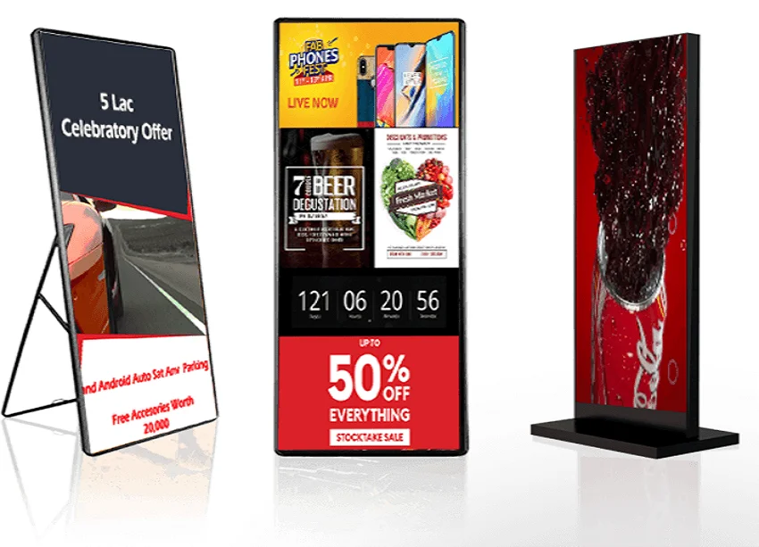 640X1920mm Indoor digital LED poster display Advertising poster LED screen mobile poster LED display for Restaurant