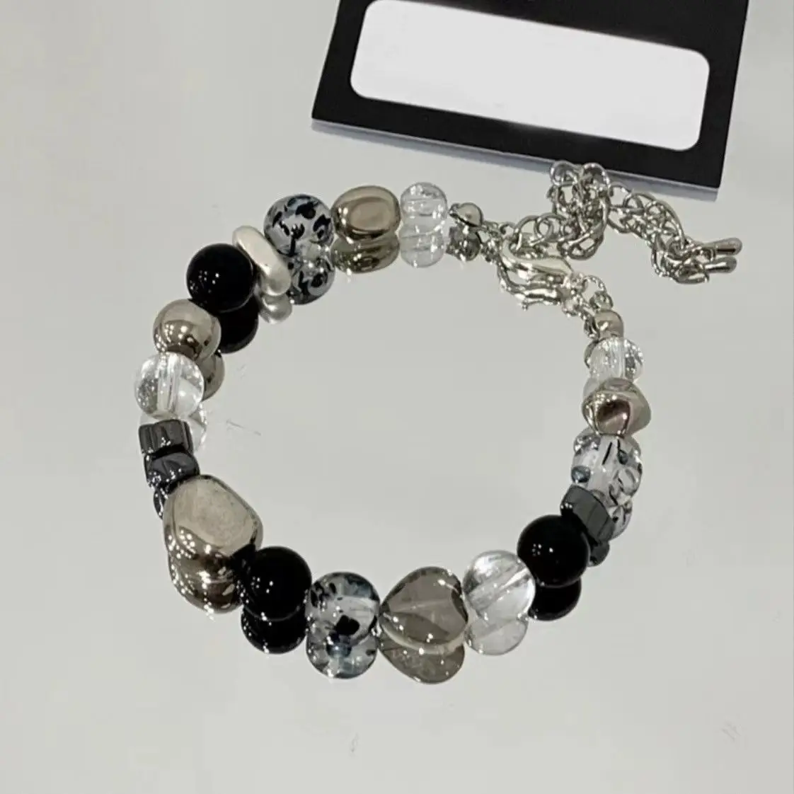 Ink Ink Black Knight Irregular Bracelet Female Exquisite Black Gallstone DIY Homemade Chinese Style Couple